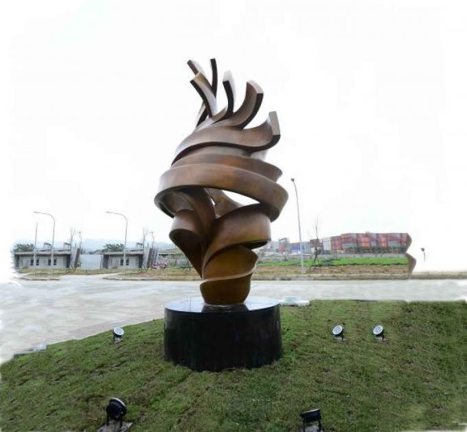 Sculpture en bronze extérieure contemporaine, sculpture en bronze abstraite moderne décorative 0