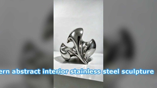 Sculpture abstraite en métal au design personnalisable avec finition miroir polie