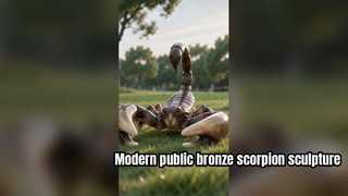 Cette sculpture de scorpion en bronze présente un design réaliste et imposant