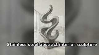 Sculpture intérieure abstraite polie contemporaine d'acier inoxydable pour la décoration