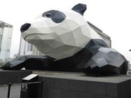 Le grand art de jardin de panda extérieur sculpte le vernis de cuisson d'acier inoxydable