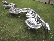 Style d'art de pelouse poli par miroir contemporain en métal de sculpture en acier inoxydable