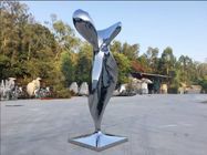Décoration moderne de public de sculpture en jardin d'abrégé sur sculpture en acier inoxydable de miroir