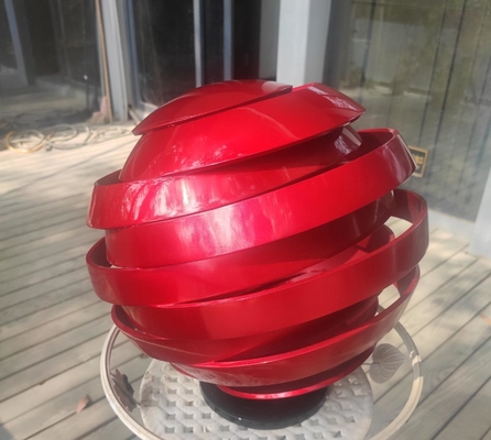 La cuisson rouge peinte moderne de sculpture abstraite en acier inoxydable a verni