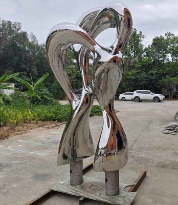 ODM 2,5 M Hauteur Abstrait sur mesure Sculpture en acier inoxydable Décoration de jardin