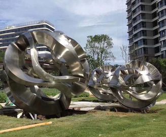 Décoration extérieure de plaza d'acier inoxydable de sculptures abstraites en jardin en métal grande